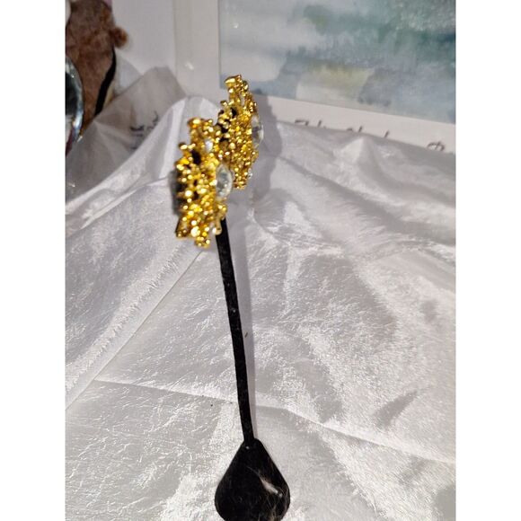 Avon KJL Vintage Women's Clip on Earrings Crystal Brutalist Regal Riches Runway - Picture 7 of 10